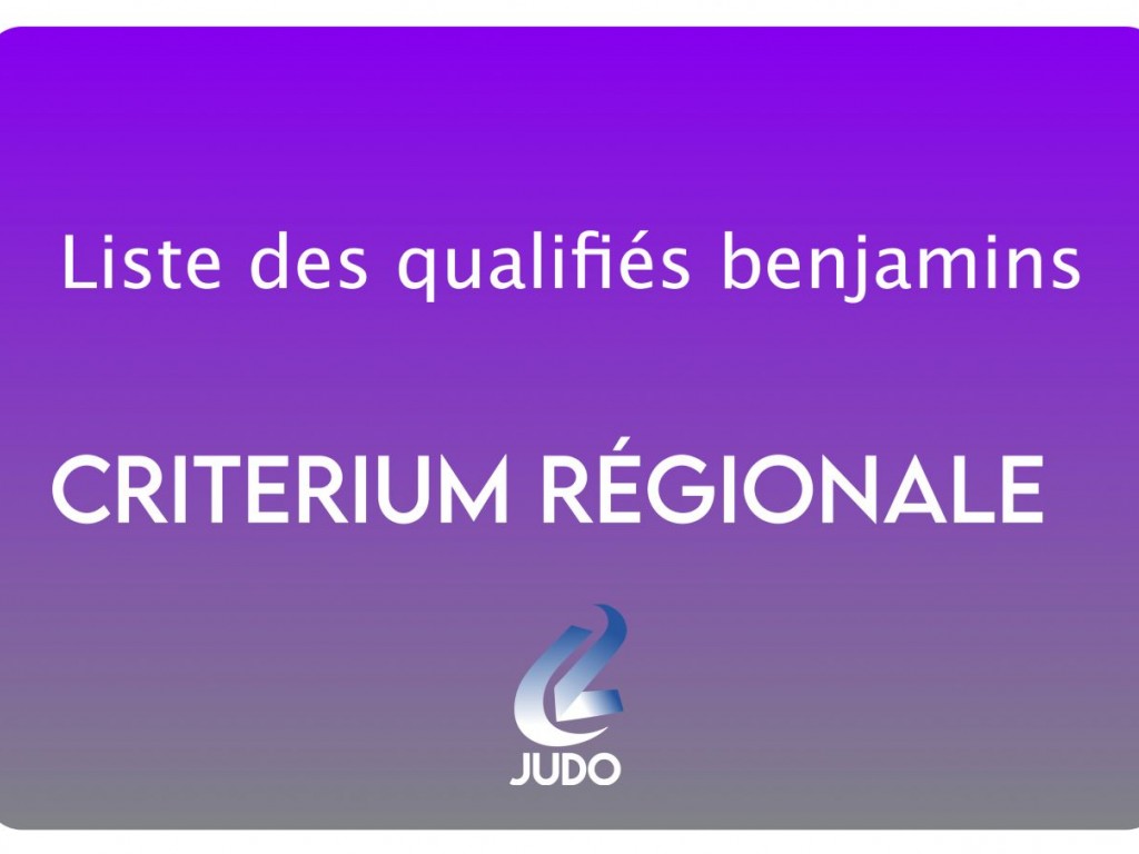 Image de l'actu 'Liste des qualifiés benjamins Critérium Régional'