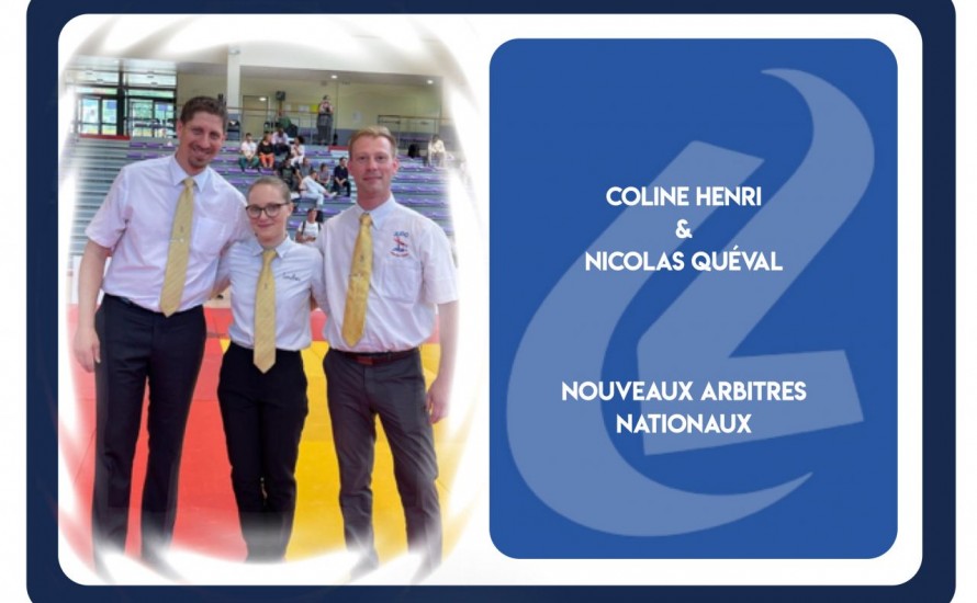 Coline HENRI et Nicolas QUÉVAL, nouveaux  Arbitres Nationaux