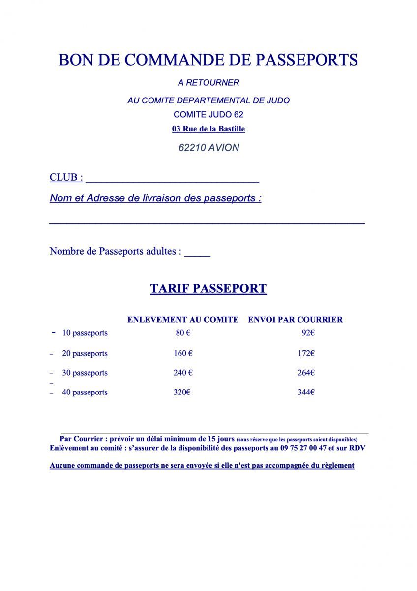 Image de la page 'Commande des passeports adultes judo'